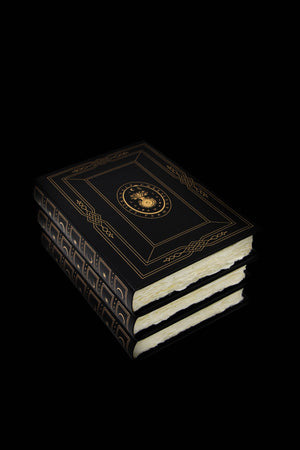 Grimoire Regal Edition, leather book with handmade paper and gold foil  for witches and magic, by Cocorrina & Co