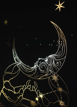 Scorpio Constellation Zodiac Sign gold foil on black paper by Cocorrina & Co