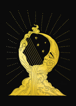 Sound of the Universe gold foil art print by Cocorrina & Co