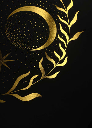 Star Fairy gold foil art print on black paper by Cocorrina & Co