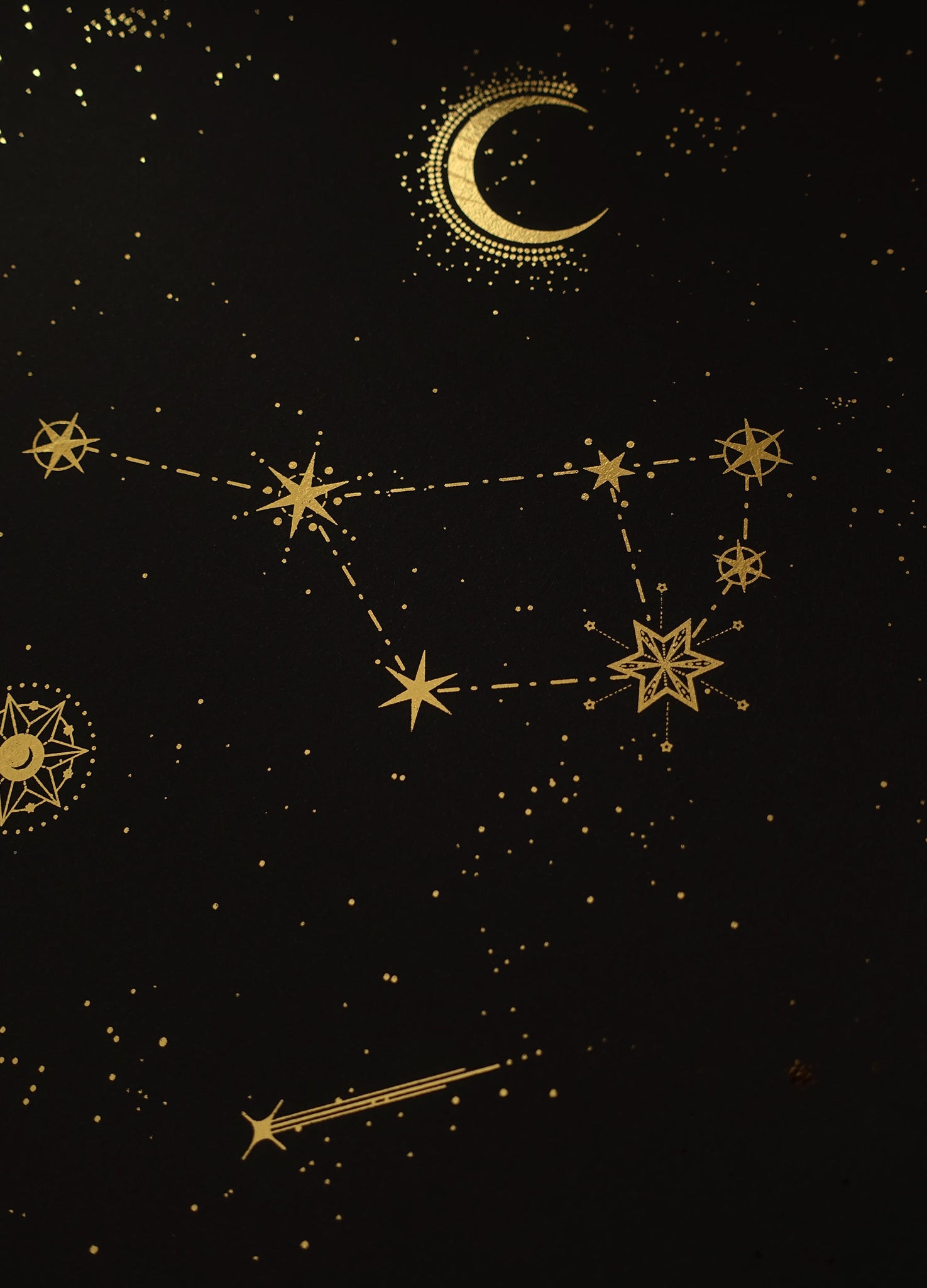 The Pleiades / seven sisters gold foil print by Cocorrina & Co studio