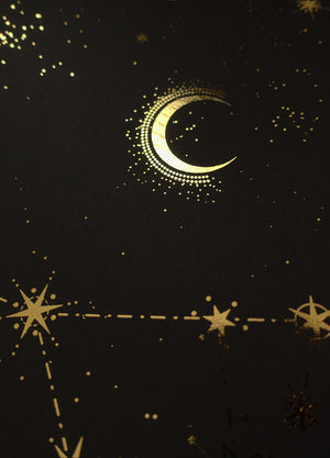 The Pleiades / seven sisters gold foil print by Cocorrina & Co studio