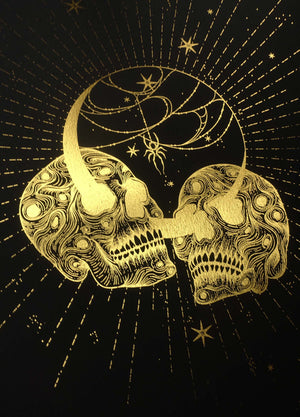 Till Death gold foil art print on black paper by Cocorrina & Co Design Studio and Shop