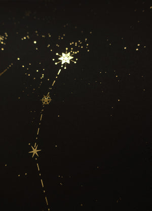 Cassiopeia constellation gold foil print by Cocorrina & Co studio