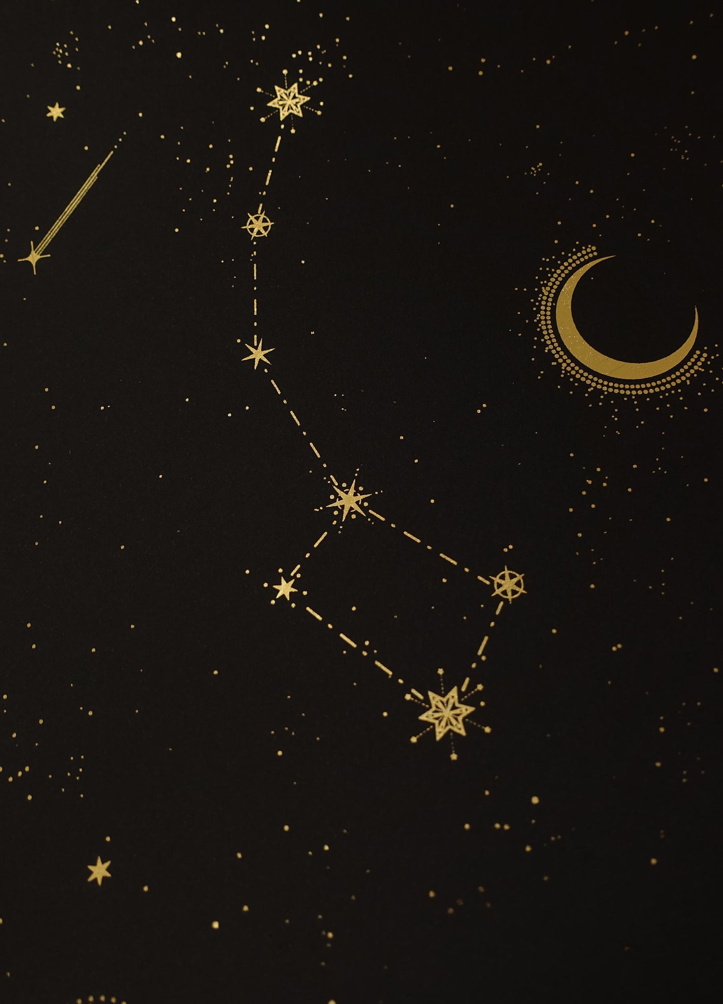 Cassiopeia constellation gold foil print by Cocorrina & Co studio