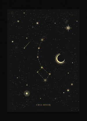 Cassiopeia constellation gold foil print by Cocorrina & Co studio