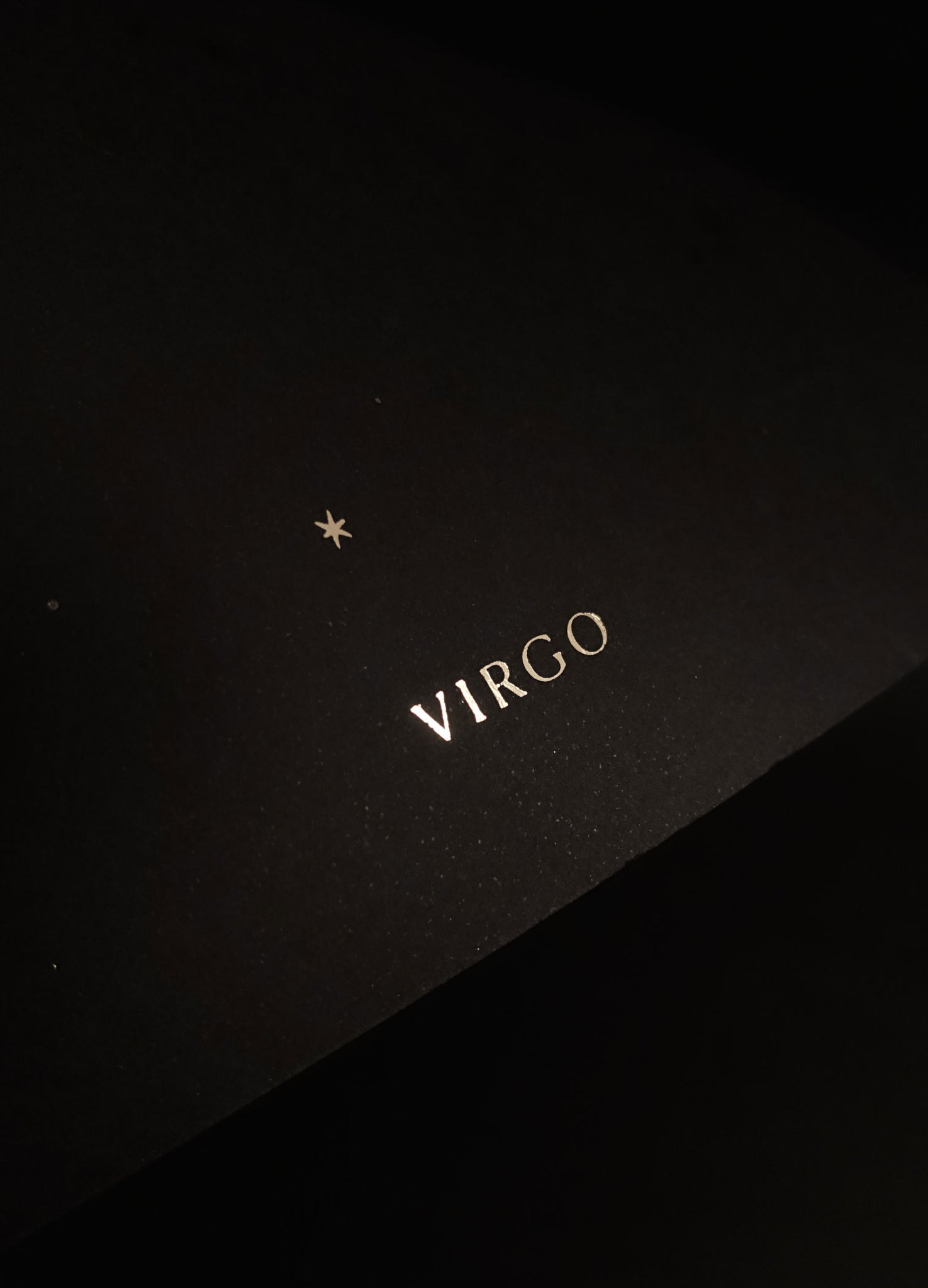 Virgo zodiac constellation gold metallic foil print on black paper by Cocorrina