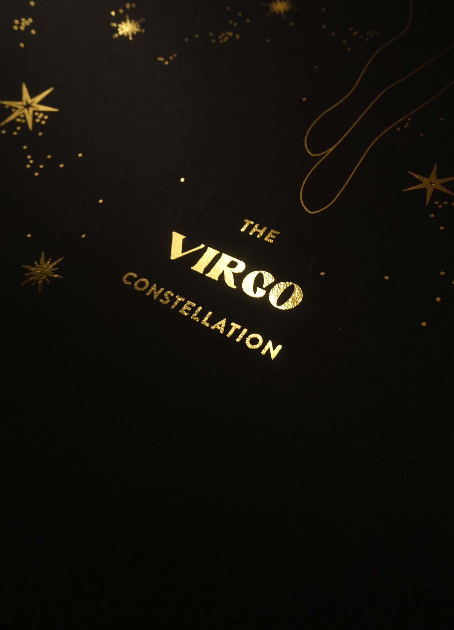 Virgo Constellation gold foil art print on black paper by Cocorrina & design studio and shop