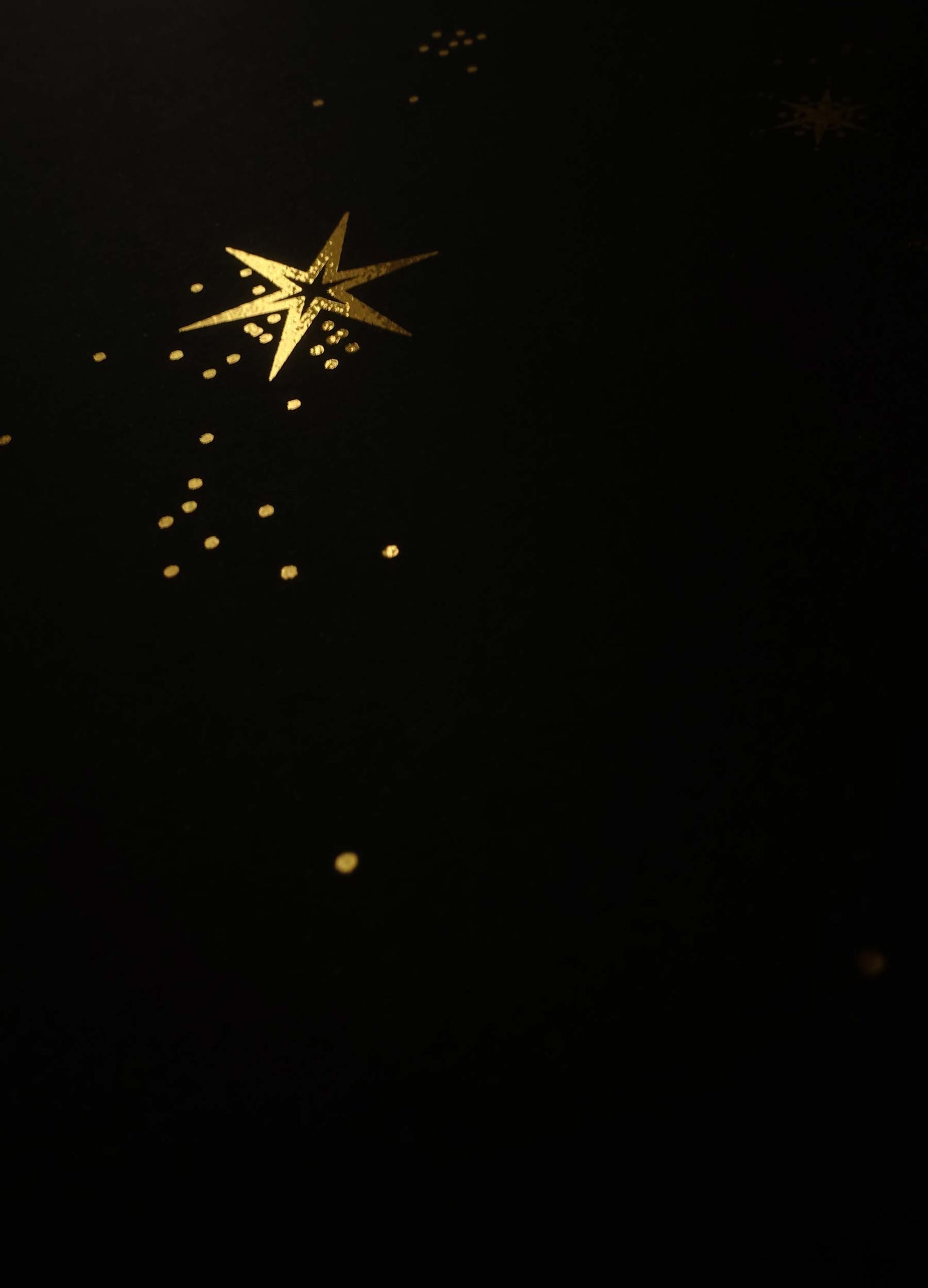 Virgo Constellation gold foil art print on black paper by Cocorrina & design studio and shop