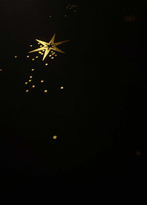 Virgo Constellation gold foil art print on black paper by Cocorrina & design studio and shop