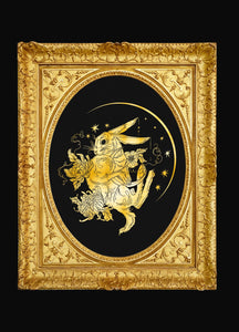 Year of Rabbit gold foil art print by Cocorrina & Co
